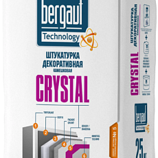 Bergauf Crystal Штукатурка декоративная камешковая Шуба, зерно белоснежная 2мм, 25 кг/56